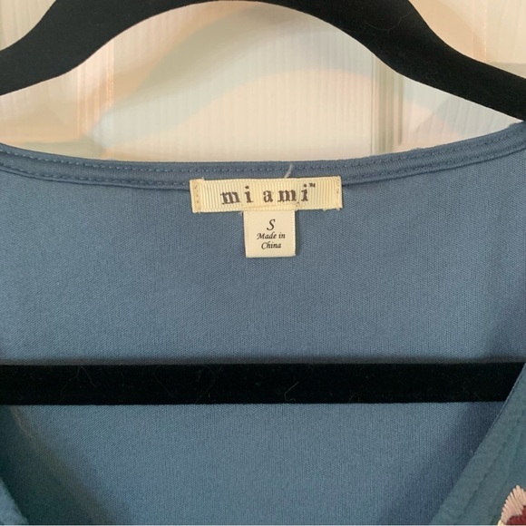 Miami Blue Lace Floral Embroidered V-Neck Long Sleeve Dress, size S - Picture 2 of 10